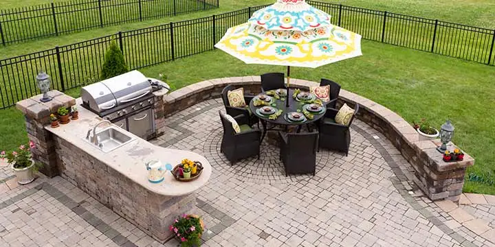 Outdoor kitchen and patio construction at a home near Edwardsville, IL.